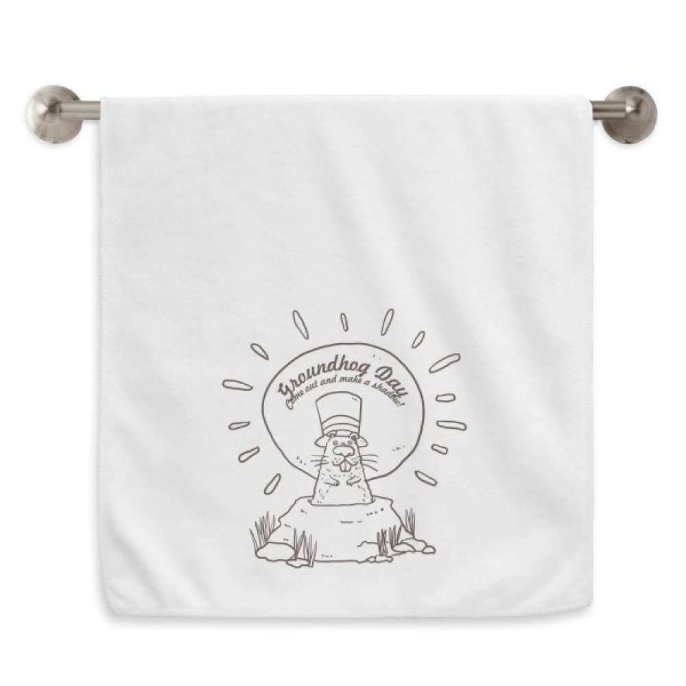 Serviettes moelleuses Groundhog Day drap de visage blanc pour salle de bain USA Canada