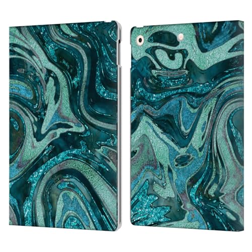 Étui portefeuille en cuir pour iPad 10.2 LebensArt Vert Minuit