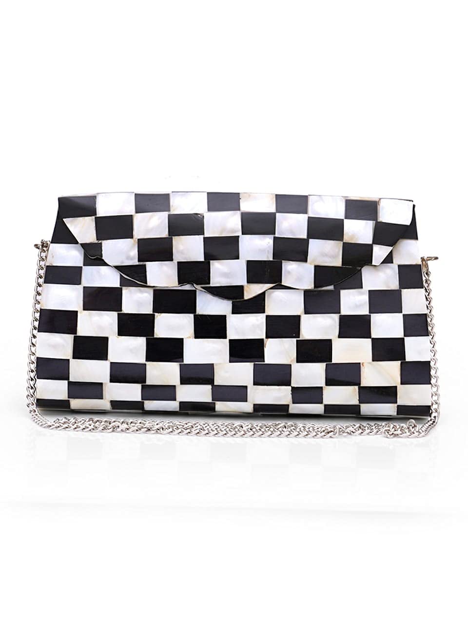 Women's Fancy Seep Handbags Clutch, wallet,(Black and white)-image-15