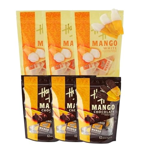 【2種各3袋セット】ハワイアンホーストドライマンゴー 12pc 120g オリジナルメッセージカード付き (チョコレート+ホワイトチョコレート)