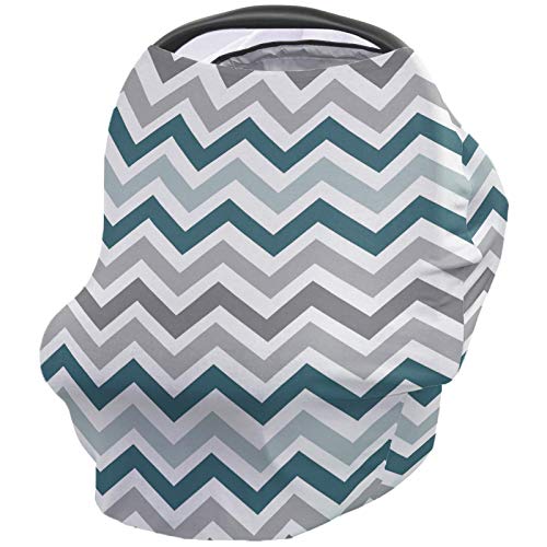 Car Seat Canopy Nursy Cover, Colorful Chevron Zigzag