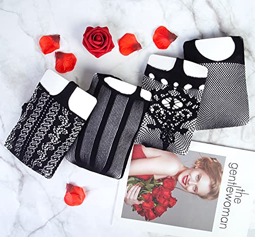 Chalier Fishnet Stockings Tights Suspender Sexy Pantyhose Lace Thigh High Stockings for Women3