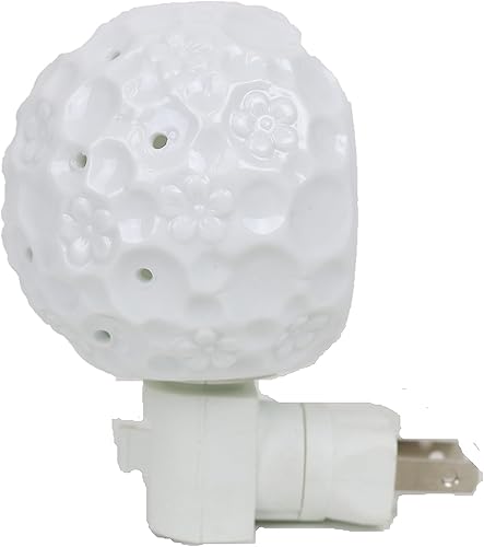 usamjtable Luz nocturna de cerámica enchufable con quemador calentador de aceite de aromaterapia (simple)