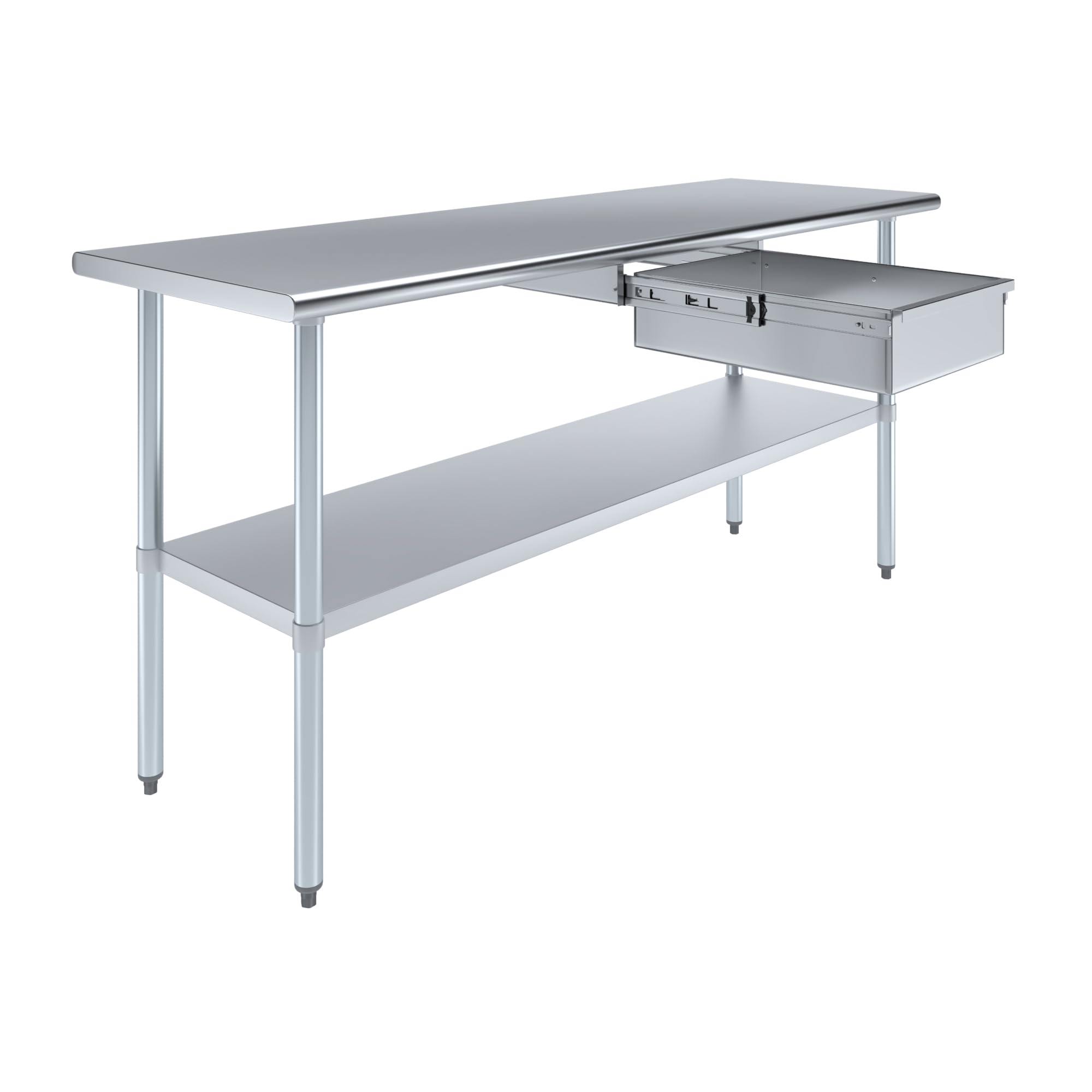 AmGood Stainless Steel Table with Drawer | Commercial &amp; Residential Kitchen Laundry Garage Utility Bench | NSF Metal Prep Table (Stainless Steel Table + Drawer, 72" Long x 24" Deep)