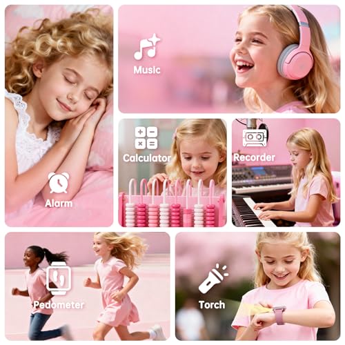 Image of Kids Games Watch, Smart Kids Watch with 26 Puzzle Games, Touch Screen, Alarm Clock, HD Camera, Toys for Ages 4-12 Years Old, Birthday Gift for Girls(Pink)