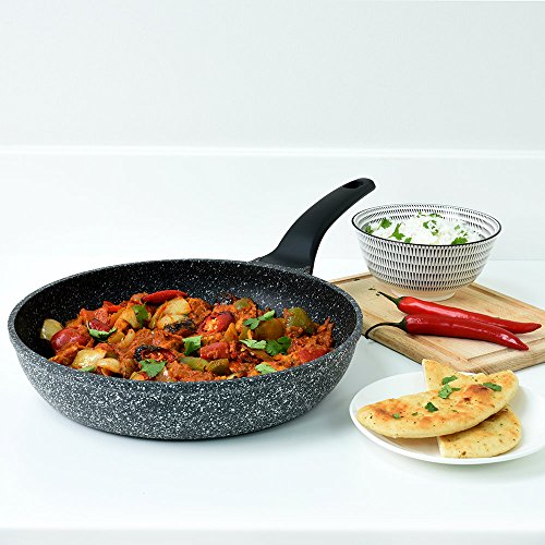 Foto von ProCook Granite Stone Pfannenset - Bratpfannen - 3-teilig - mit Stein verstärkte Antihaftbeschichtung - Granitoptik - Induktion - Non-Stick