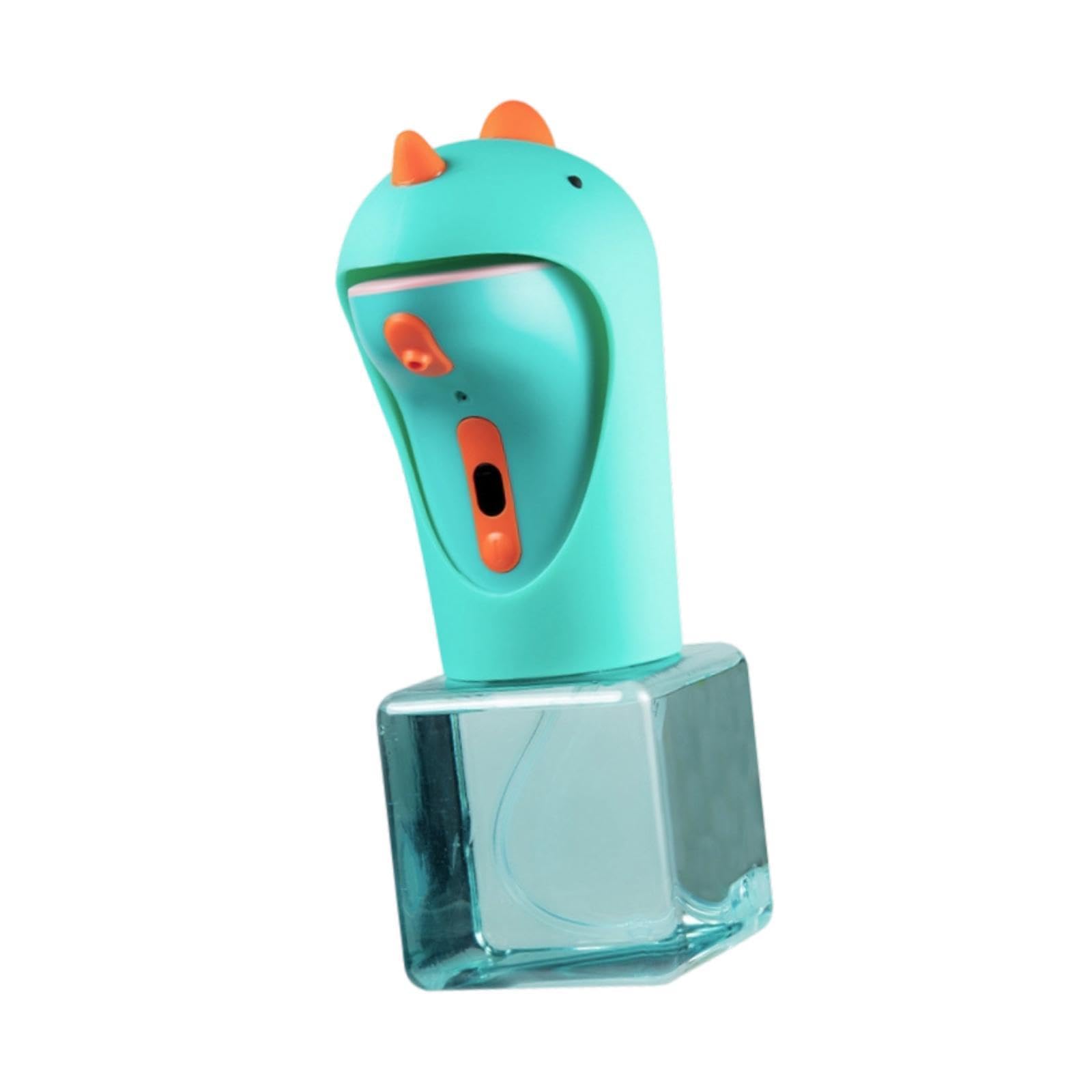 Dispenser Sapone Automatico Schiumogeno Bambini Dino Cartone Animato Finestra Visiva Sensore Igienico Adatto per Bagno Cucina Regalo Bambino, Verde