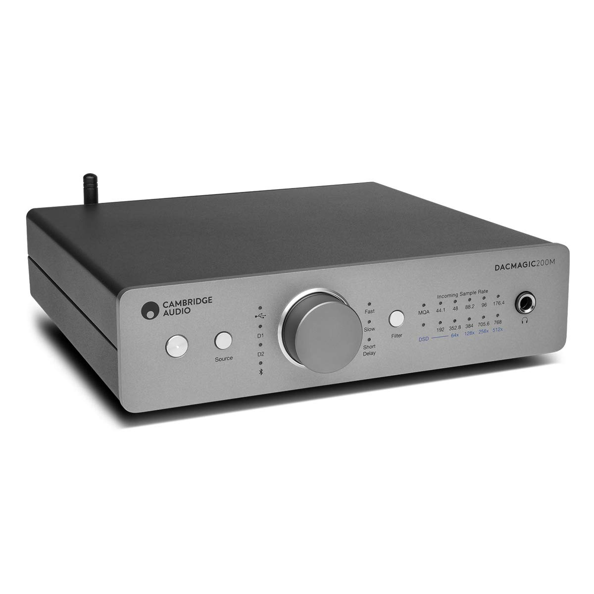 Cambridge Audio DacMagic 200M MQA HiFi DAC et amplificateur de casque avec Bluetooth - Support PC/MAC avec connexion USB - Gérer des fichiers numériques jusqu'à 24/768 ou DSD512 (gris lunaire)