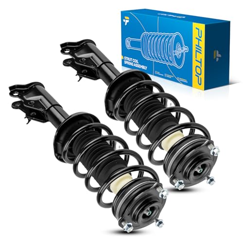Image of PHILTOP Front Complete Struts Shock absorber Compatible With Civic 2006 2007 2008 2009 2010 2011 Strut Assembly 172284 172285 Struts with Coil Spring Assemblies Set of 2 SAA726
