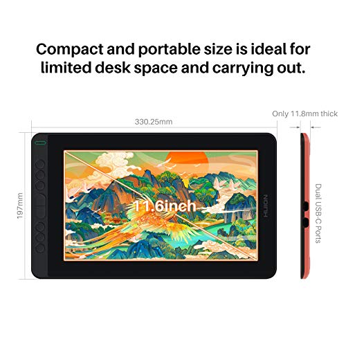 Image of HUION KAMVAS 12 Graphics Drawing Tablet with Screen Full Lamination Android Support Battery-Free Stylus Tilt 8 Press Keys Adjustable Stand