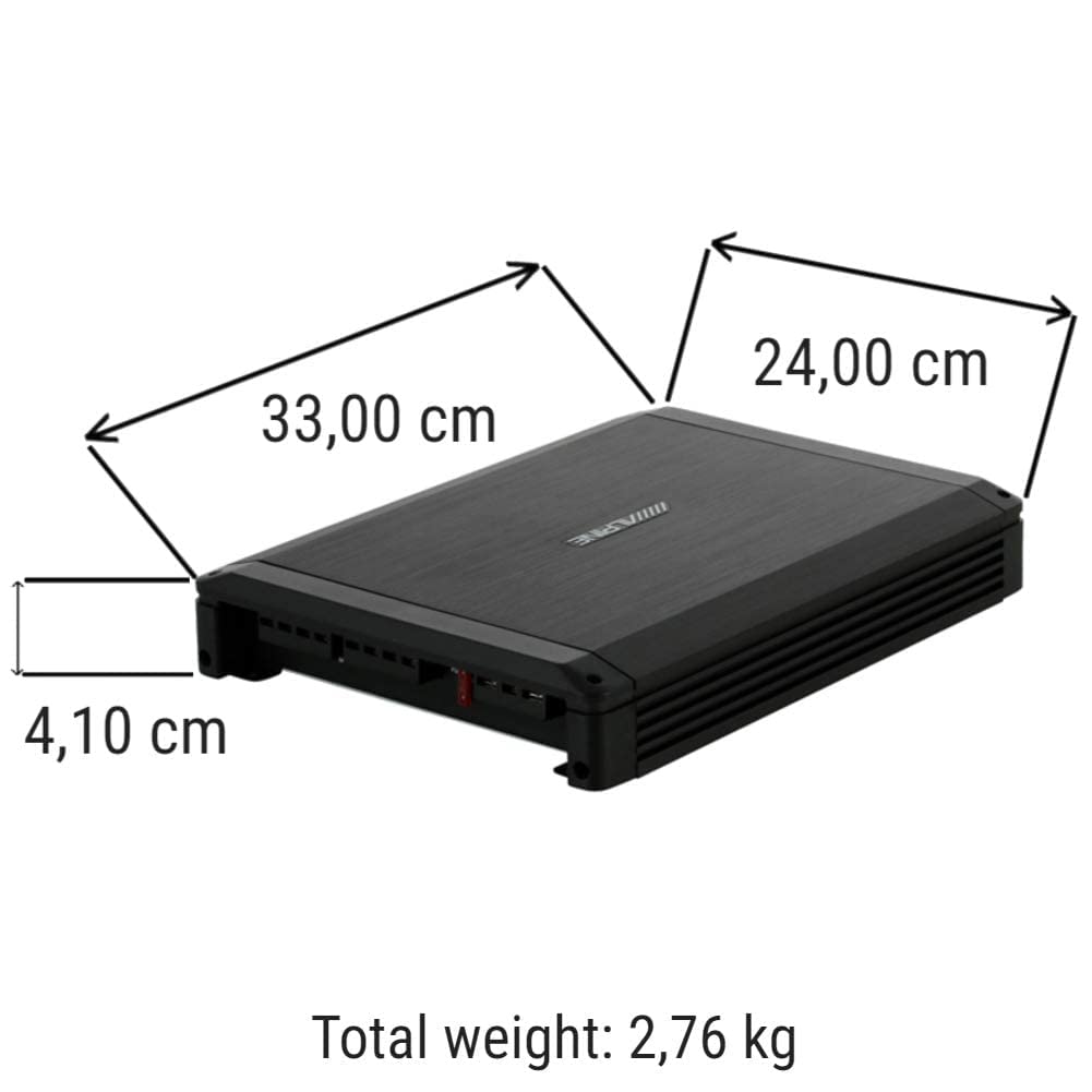 1 amplificateur 4 canaux Compatible avec Alpine BBX-F1200 BBXF1200 Classe AB 4 x 70 Watts rms à 2 ohm 600 Watts Max avec Bass eq, Stable à 2 ohm Voiture, 1 pièce
