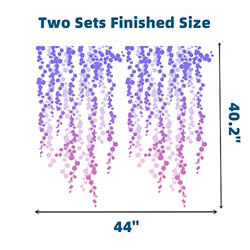 Royolam 4 Sheets Gradient Purple Hanging String Of Pearls Vine Wall Decal Living Room Succulents Wall Sticker Pvc Removable Peel And Stick Diy Wall Art Decor Stickers For Bedroom Bathroom Office (2 Sets) #TOP3