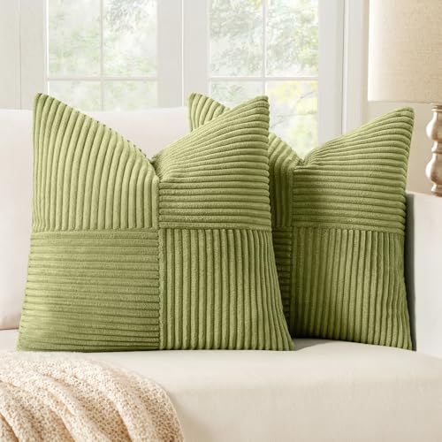 Image of MIULEE Green Decorative Throw Pillow Covers for Couch 18x18 Inch