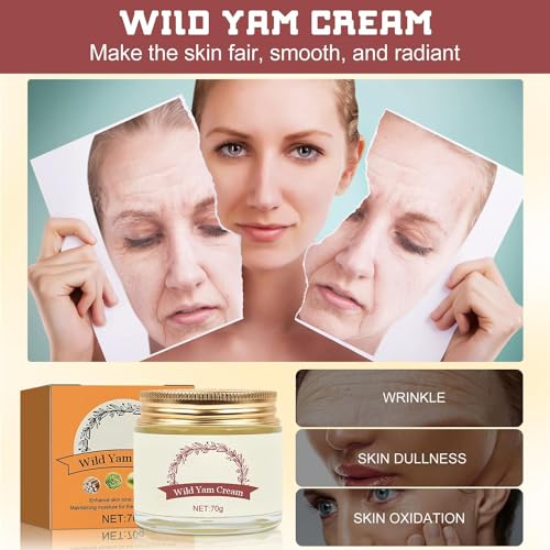 HJFCY 2Pack-Wild Yam Cream,Wild Yam Cream Organic for Natural Balance,Wild Yam Moisturizing Cream,Women's Organic Wild Yam Root Cream Promoting Women Body Support All Skin Types（70g） - Thumbnail 3