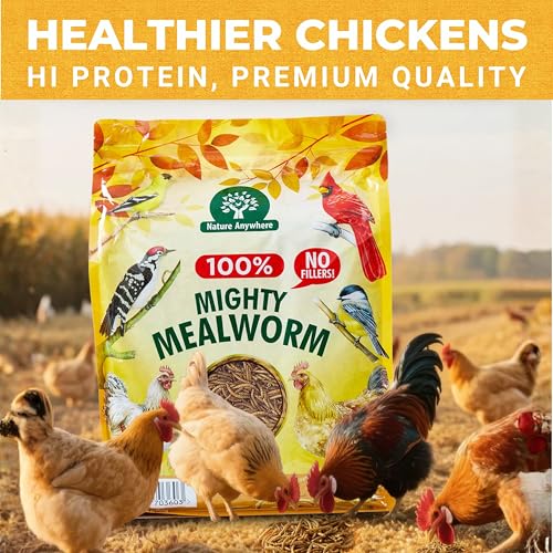 Nature Anywhere Mealworms for Chickens 5LB Mighty Mealworm, Chicken Feed Topper, Chicken Food for Laying Hens, No Fillers, SGS Tested, Resealable Bag, Bird Food for Outside Wild Birds — view 6