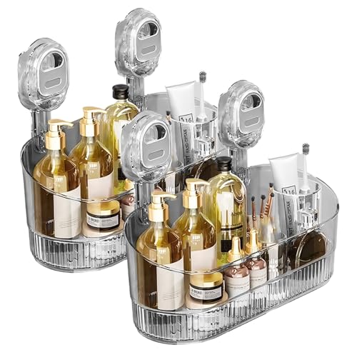 Boîte de rangement à ventouse pour salle de bain avec support douche robuste - 2