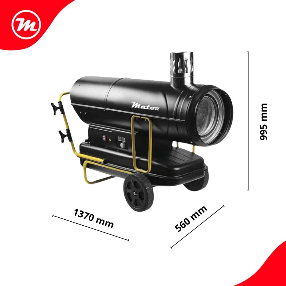 Generador de Aire Caliente Diésel de Combustión Indirecta G-STAR BGO 50, Cañón de Calefacción Portátil - Potencia calorífica 50 kW - 43.000 kcal/h - Caudal de aire 2.000 m³/h
