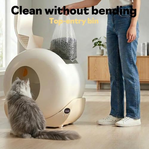 Image of FurryTail Automatic Litter Box, self Cleaning Litter Box for Multiple Cats, Odor Control, Easy Access Step for Senior Cats