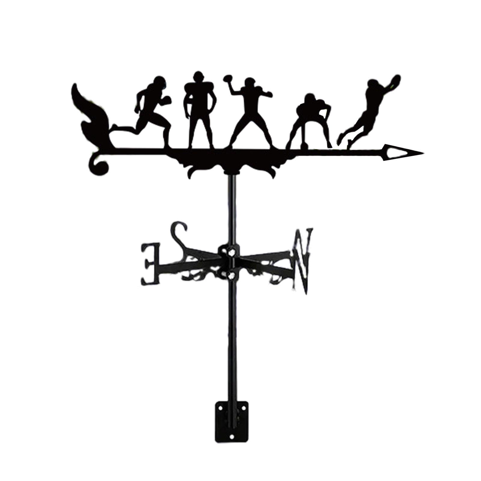 Sports Weathervane Wind Direction Indicator Yard Shed Cupola Metal Wind Vane with 5 Man-image-14