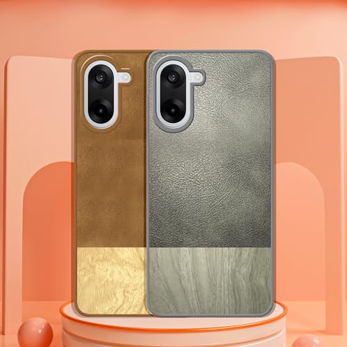 Image of amazon basics Luxury Leather and Wooden Texture OnePlus Nord CE5 5G Back Cover Case | Baby Skin Feel Full Camera Protection Case | Raised Edges | Side Soft TPU (Brown)