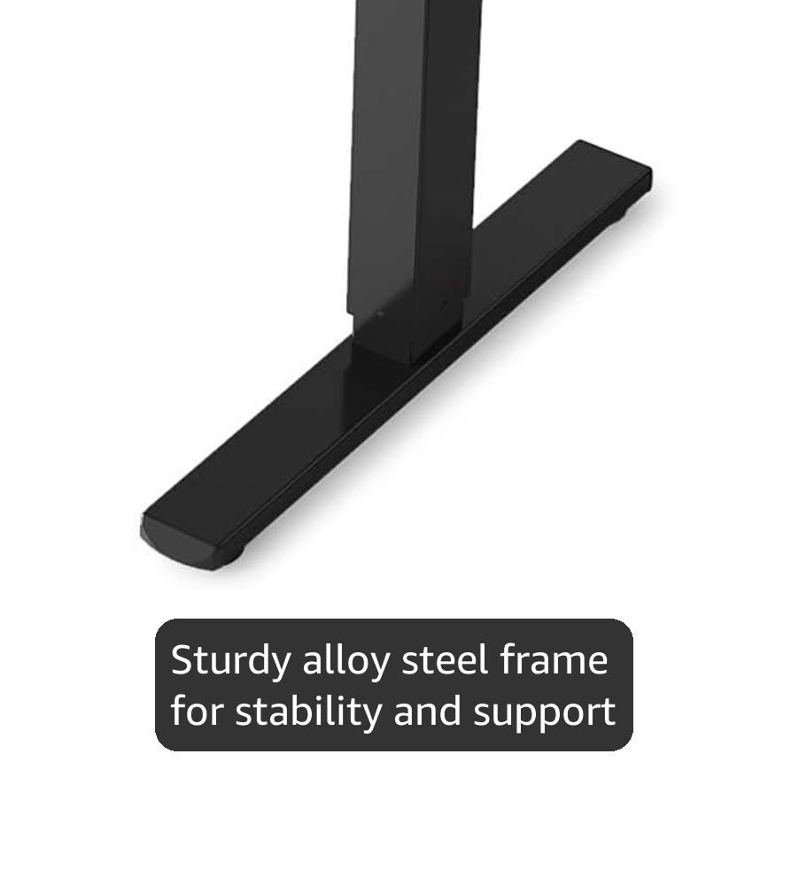 YIHAYO Electric Standing Desk, 48 x 24 Inches Stand Up Desk with Splice Board, Adjustable Height Desk, Computer Desk for Home Office, Black Frame/Rustic Brown Top