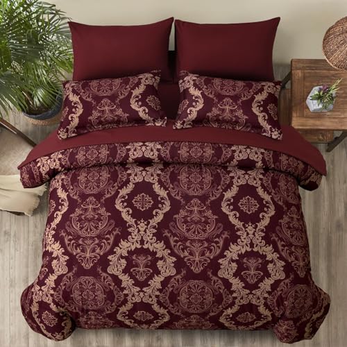 Juego de edredón de 7 piezas de alta gama WONGS BEDDING YS01AB090730F7U-A con acabados suaves 4