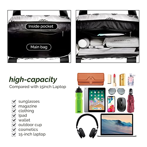 Image of Buringer HOMESPON Large Tote Bag with Pockets shoulder bag Lightweight for Travel Hiking Beach Gym