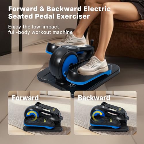 Under Desk Elliptical Machine,Electric Ellipse Leg Exerciser as See on TV with Remote Control,12 Level Speeds Seated Pedal Exerciser for Seniors Adults, Manual & Auto Mode - Image 5