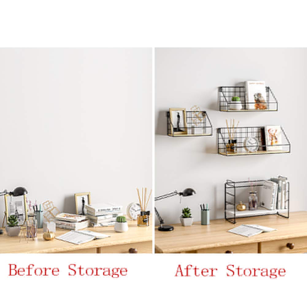 Set De 3 Estantes Flotantes De Pared,Estilo Moderno Estante De Almacenamiento Decorativo,Estante De Pared Decorativa De Techo,Carga De 10KG,para Habitación, Salón, Cocina, Pasillo