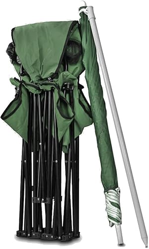 Miniatura 6 de GoTEAM! Silla plegable doble portátil con paraguas extraíble, bolsa más fresca y funda de transporte