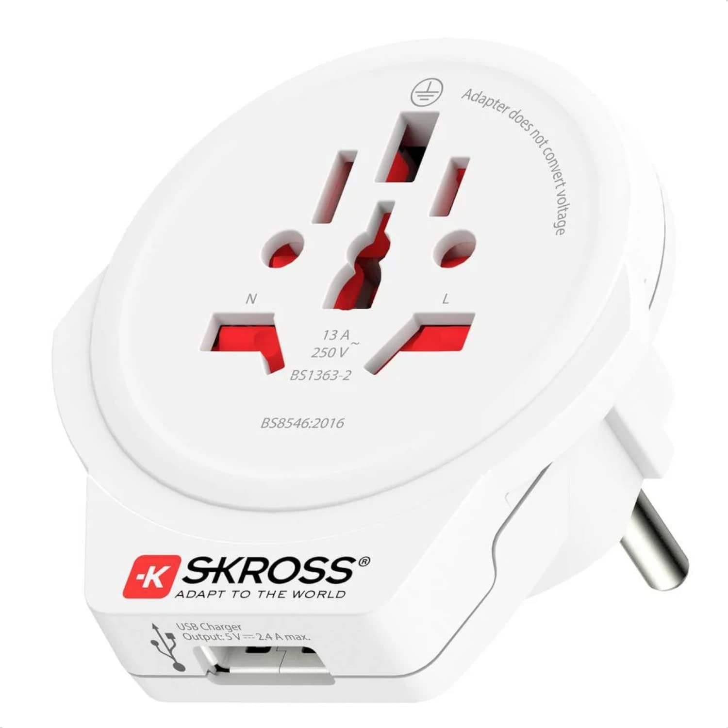World to Europe 1500266 USB 1.0 Travel Adapter