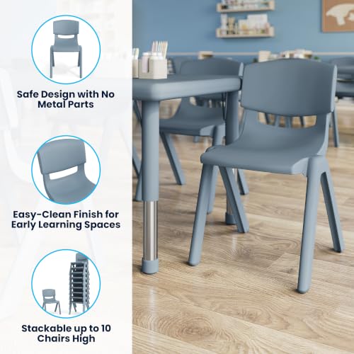 Image of Flash Furniture Stackable Plastic School Chair, Dusty Blue, Set of 2
