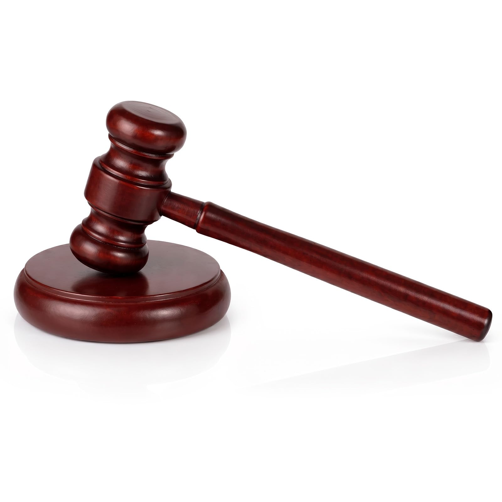 SULIKJHUI Gavel Set with Sound Block, Handcrafted Wooden Judge Gavel for Court, Auction, Meetings & Student Mock Trials (6.69 x 2.67 x 1.22 in, 3.34 in Base)