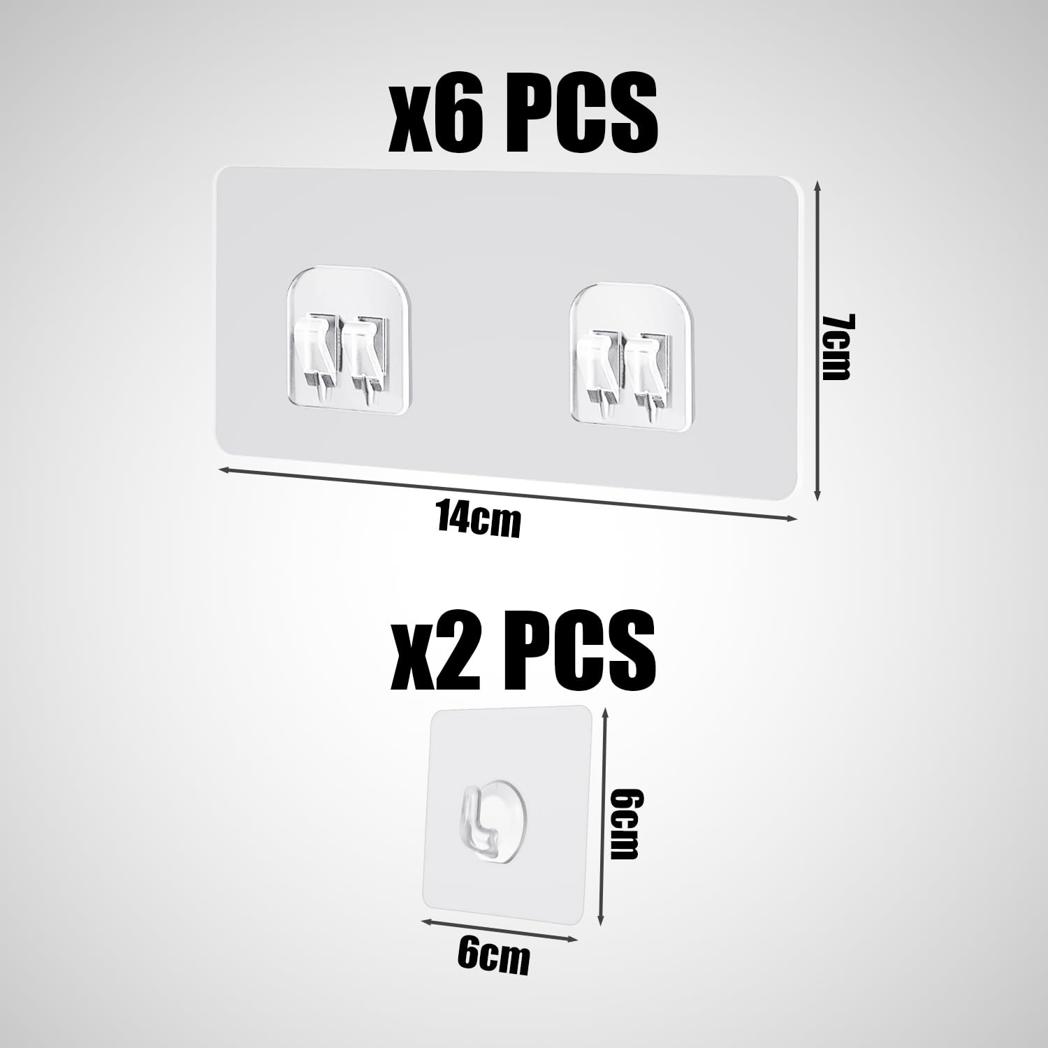 8 Ganci Autoadesivi Trasparenti - Per Scaffali, Pareti E Armadi, Portata Fino A 10kg - Foto 7