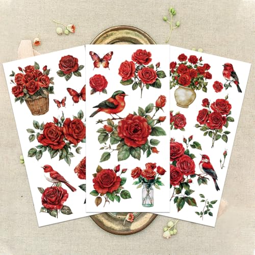 Calcomanías de transferencia autoadhesivas de flores para decoración de mesas y dormitorios 3