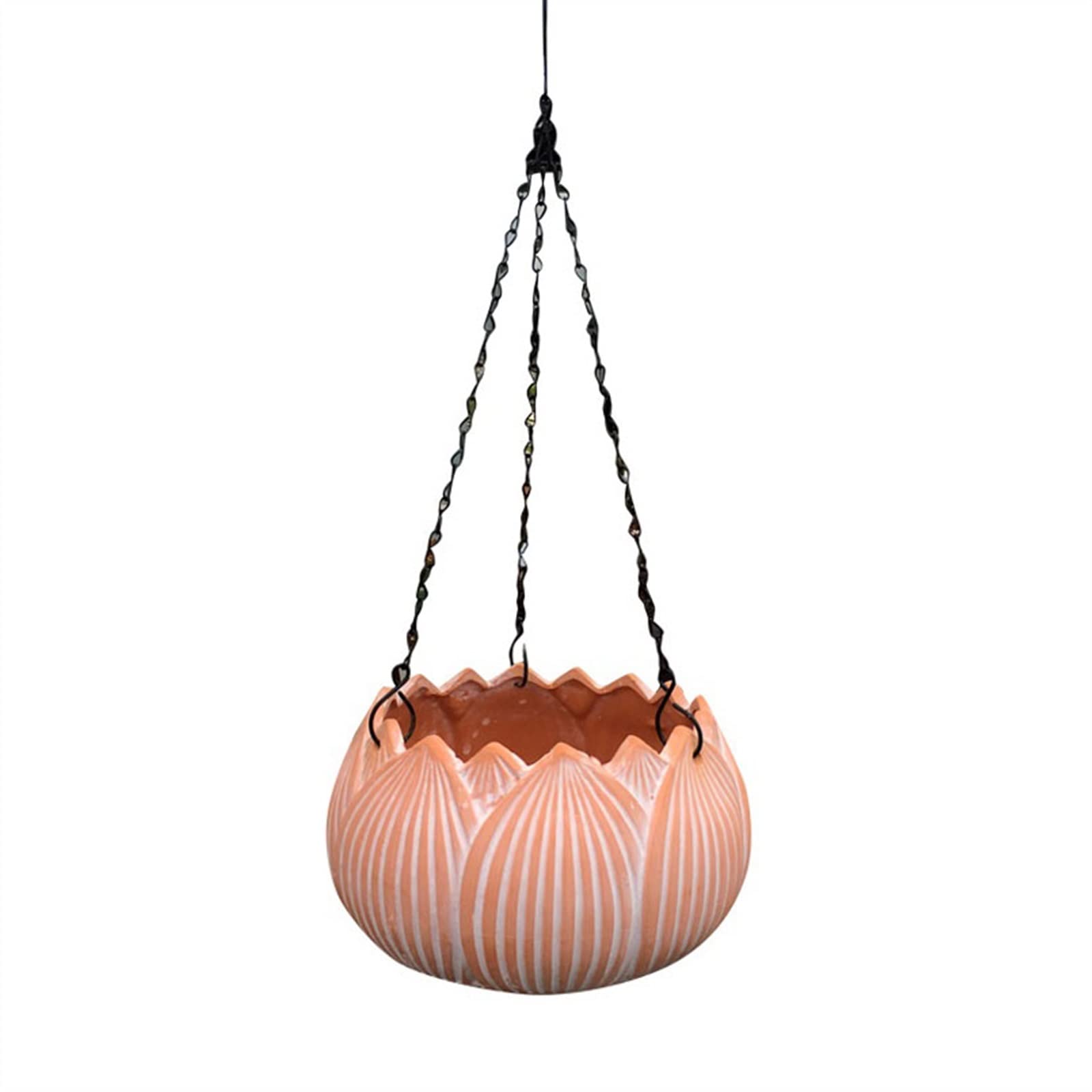 SUNESA Doniczki na kwiaty, kreatywna doniczka wisząca w kształcie lotosu, czerwona ceramiczna doniczka na kwiaty, oddychająca doniczka ceramiczna, doniczka na sukulenty, do zawieszenia