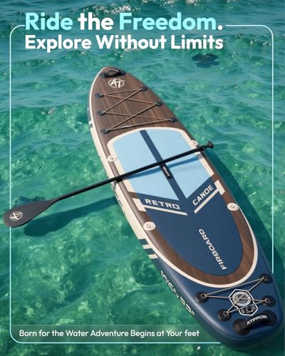 Image of 10'6''x33''Inflatable Stand Up Paddle Board, 400lbs Extra Wide Stand Up Paddleboard with Kayak Seat, Anti-Slip EVA Deck Premium SUP Accessories Kit, Non-Slip Stable Deck Boat