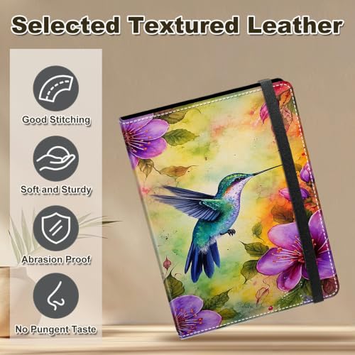 Image of Photo Album 4x6 120 Photos with Strong Elastic Band, Hummingbird Bloom | Large Capacity Premium Leather Picture Album, Portable Wallet Albums Photo Book for Family Anniversaries Wedding Baby