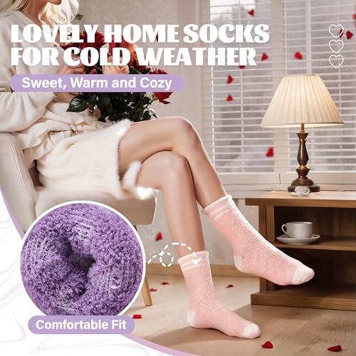 Image of Anlisim Fuzzy Socks for Women, Soft Comfy Cozy Fluffy Thick Winter Warm Fleece Slipper Socks