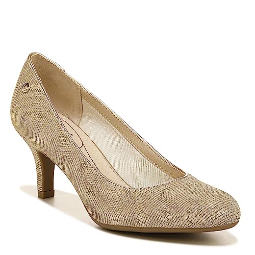 LifeStride Womens Parigi Pumps Platino Gold Shimmer 7 M2