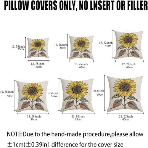 Housse coussin 75x75cm automne lin imperméable lot de 2