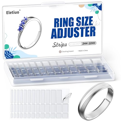 ELETIUO Invisible Ring Size Adjuster for Loose Rings 6 Sheets-234 Pcs Transparent Ring Size Reducer Tightener Fitter for Wide Rings Multiple sizers for Man and Woman
