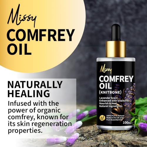 Natural Comfrey Oil (Symphytum Officinale) Infused with Lavender and Vitamin E – Healing and Soothing Skin Treatment – 100ml Treats Bone fractures, Breaks, Wounds, Joint & arthitic Pain - Image 3