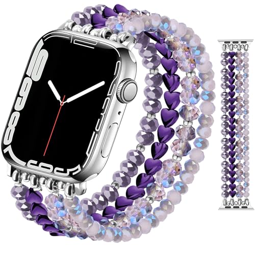 Bracelet Apple Watch perles élastique anti-irritation pour petits poignets 40mm