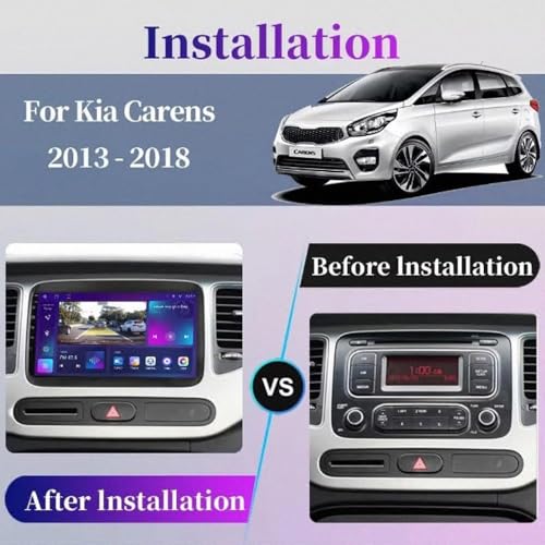Pantalla de Coche con Carplay y Android Auto Inalámbricos para un Kia Carens 2014 2