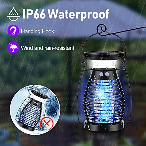 Solar Bug Zapper, Mosquito Zapper Indoor Outdoor Waterproof, Led Rechargeable High Powered Electric Mosquito Killer For Patio, Backyard, Camping, Home, Kitchen, Up To 2100 Sq Ft Coverage #TOP5