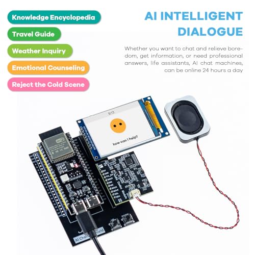 Image of LAFVIN AI Chatbot Kit for ESP32-S3, Preloaded OpenAI & Deepseek Voice Assistant Projects, Voice Wake-up & Real-time Interruption, Suitable for Learning AI and IoT Projects.