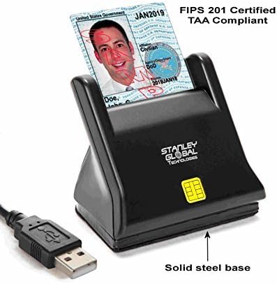 SGT117XE Executive Desktop Smart Card CAC Reader (FIPS-201 Approved) (TAA Compliant) (USB A) with Steel Base Plate