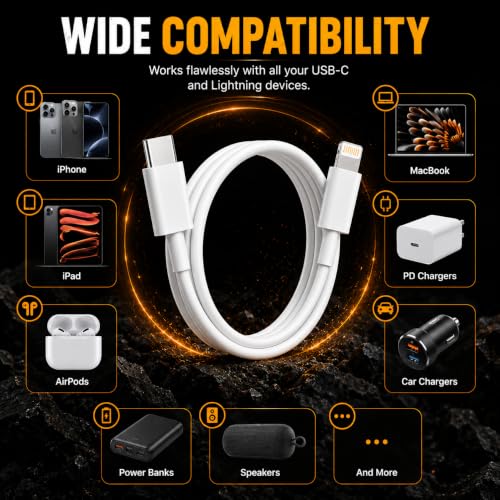 Image of Maxonar 27W Type C to Lightning Fast Charging Cable With High-Speed Data Transfer Compatible with iPhone 14 /14 Pro / 14 Pro Max / 13 /13 Pro / 13 ProMax / 12 /11 /XR /XS /X /8 S
