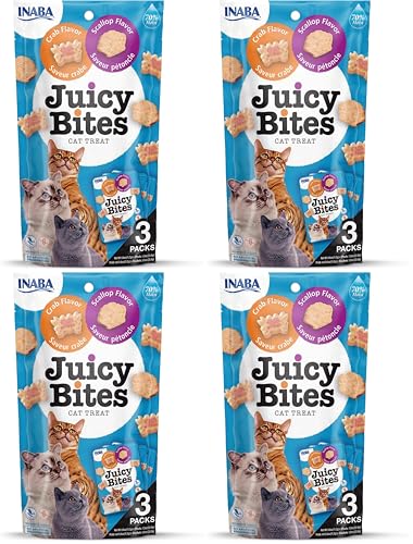 Inaba Juicy Bites bouchées chat pétoncle et crabe pour le jeu - 9
